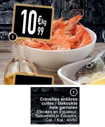 Cora Crevettes entières cuites - gekookte hele garnalen aanbieding