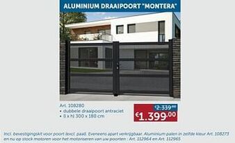 Zelfbouwmarkt Aluminium draaipoort montera aanbieding