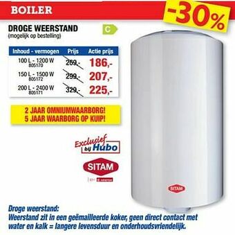 Hubo Boiler droge weerstand aanbieding
