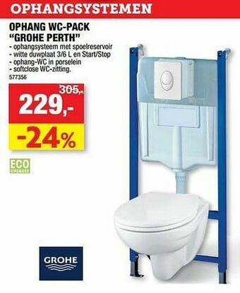 Hubo Ophang wc-pack grohe perth aanbieding