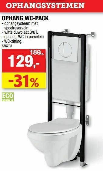 Hubo Ophang wc-pack aanbieding