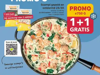 Scampi gepeld en ontdarmd