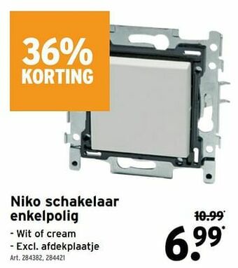 GAMMA Niko schakelaar enkelpolig aanbieding