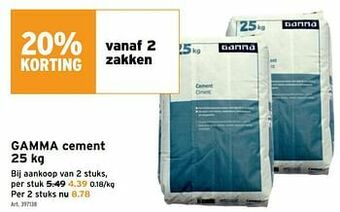 GAMMA Gamma cement aanbieding