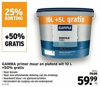 GAMMA Gamma primer muur en plafond wit aanbieding