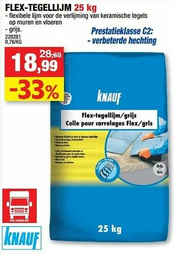 Hubo Flex-tegellijm aanbieding