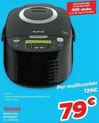 Carrefour Tefal multicooker rk745800 aanbieding