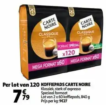 Koffiepads carte noire