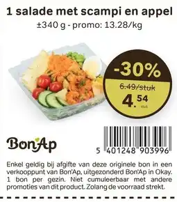 Bon Ap 1 salade met scampi en appel aanbieding