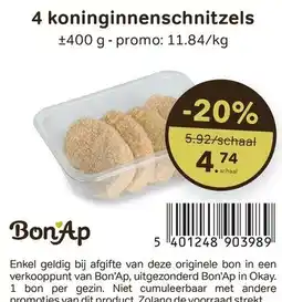 Bon Ap 4 koninginnenschnitzels aanbieding