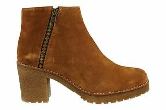 Berca Shoes Crinkles Enkellaars Dames Colledig Leder - Cognac aanbieding