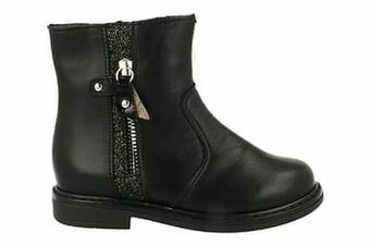 Berca Shoes Bopy Enkellaars Meisjes Maat 24/27 Volledig Leder - Zwart aanbieding
