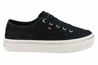 Berca Shoes Tommy Hilfiger Sneaker Laag Dames Glitter Detail Flatform - Blauw aanbieding