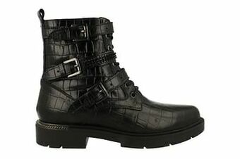 Berca Shoes Crinkles Bottine Dames Volledig Leder - Zwart aanbieding