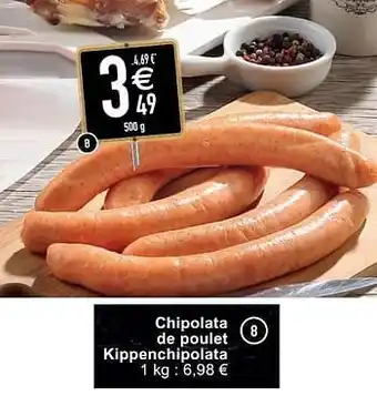 Cora Chipolata de poulet kippenchipolata 500 g aanbieding