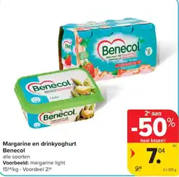 Carrefour Market Margarine en drinkyoghurt Benecol aanbieding