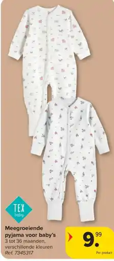 Carrefour Meegroeien pyjama voor baby's aanbieding