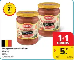 Carrefour Market Bolognesesaus Maison Manna aanbieding