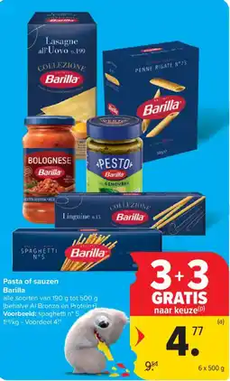 Carrefour Market Pasta of sauzen Barilla aanbieding