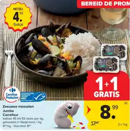 Carrefour Market Zeeuwse mosselen Jumbo Carrefour aanbieding