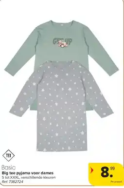 Carrefour Big tee pyjama voor dames aanbieding