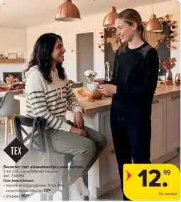 Carrefour Sweater met strassteentjes voor dames aanbieding