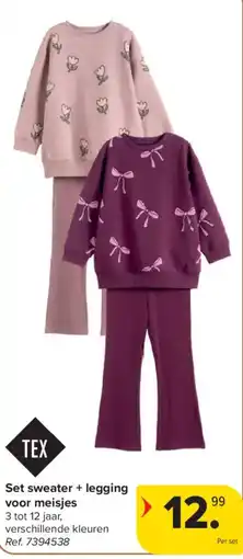 Carrefour Set sweater + legging voor meisjes aanbieding