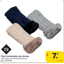Carrefour Paar homesocks voor dames aanbieding