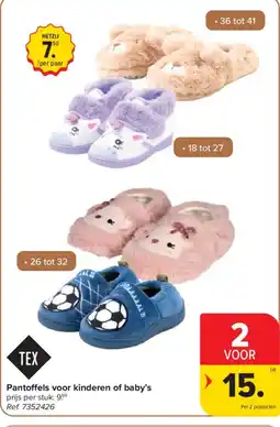 Carrefour Pantoffels voor kinderen of baby's aanbieding