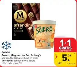 Carrefour Market Snacks Solero, Magnum en Ben & Jerry's aanbieding