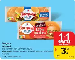 Carrefour Market Burgers Jacquet aanbieding