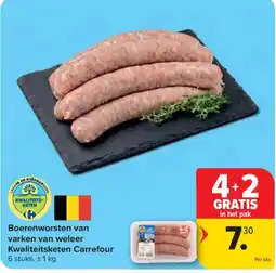 Carrefour Market Boerenworsten van varken van weleer aanbieding