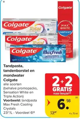 Carrefour Market Tandpasta, tandenborstel en mondwater Colgate aanbieding