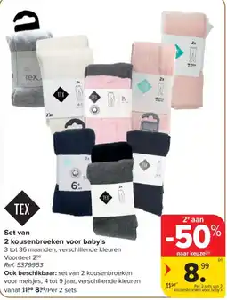 Carrefour Set van 2 kousenbroeken voor baby's aanbieding