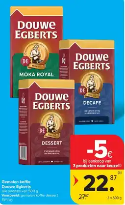 Carrefour Market Gemalen koffie Douwe Egberts aanbieding