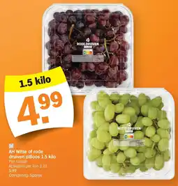 Albert Heijn Witte of rode druiven pitloos aanbieding