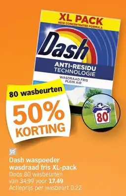 Albert Heijn Dash waspoeder wasdraad fris aanbieding
