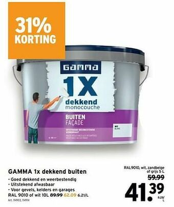 GAMMA Gamma 1x dekkend buiten aanbieding