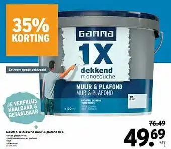Gamma 1x dekkend muur + plafond
