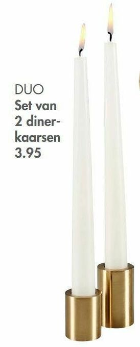 Casa Duo set van 2 dinerkaarsen aanbieding