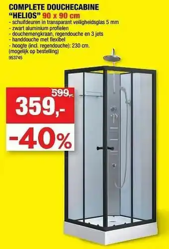 Hubo Complete douchecabine helios aanbieding
