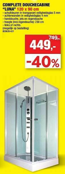 Hubo Complete douchecabine luna aanbieding