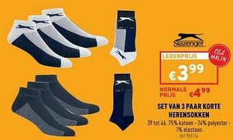 Trafic Set van 3 paar korte herensokken aanbieding