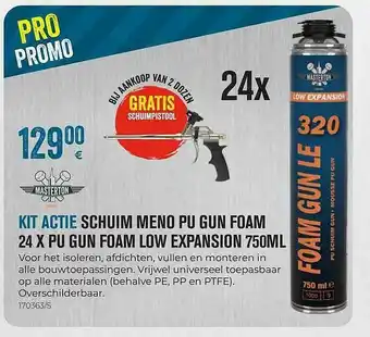 Meno Pro Kit Actie Schuim Meno Pu Gun Foam aanbieding