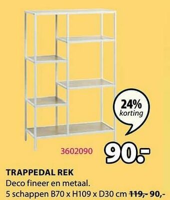 Jysk Trappedal rek 5 schappen aanbieding