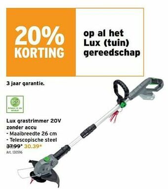 GAMMA Lux grastrimmer 20v aanbieding