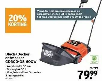 GAMMA Black+decker ontmosser gd300-qs 600w aanbieding