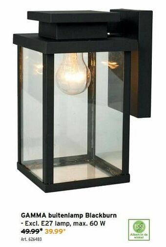 GAMMA Gamma buitenlamp blackburn aanbieding