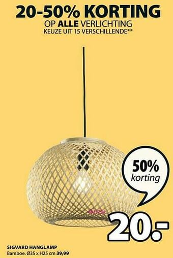 Jysk Sigvard hanglamp aanbieding