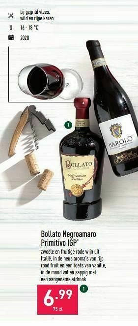ALDI Bollato negroamaro primitivo igp aanbieding